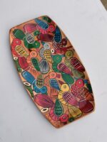 Handcraft Wooden Serving Tray with Colorful Folk Bird Art Design - Image 2
