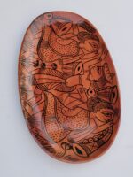 Handcrafted Wooden Serving Tray with Traditional Warli Folk Art Design