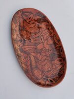 Handcrafted Wooden Serving Tray with Traditional Warli Folk Art Design - Image 5