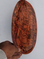 Handcrafted Wooden Serving Tray with Traditional Warli Folk Art Design - Image 4