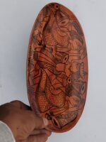 Handcrafted Wooden Serving Tray with Traditional Warli Folk Art Design - Image 3