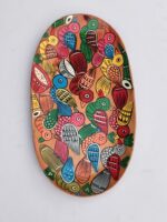 Handcrafted Wooden Serving Tray with Colorful Folk Bird Art Design - Image 3