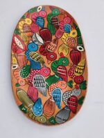 Handcrafted Wooden Serving Tray with Colorful Folk Bird Art Design - Image 4