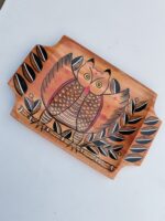 Handcrafted Wooden Serving Tray with Traditional Folk Art Fish Motif - Image 2