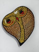 Handcraft Wooden Owl Shape Serving Tray with Folk Art Design