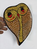Handcraft Wooden Owl Shape Serving Tray with Folk Art Design - Image 2