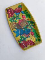 Handcrafted Wooden Serving Tray with Colorful Folk Bird Art Design - Image 2