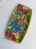 Handcrafted Wooden Serving Tray with Colorful Folk Bird Art Design - Image 3