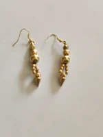 Gold-colored brass pellets and ball-shaped Earrings - Image 3