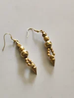 Gold-colored brass pellets and ball-shaped Earrings