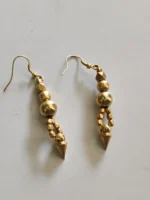 Gold-colored brass pellets and ball-shaped Earrings - Image 4