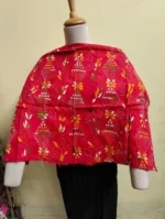 Cotton kantha stitch All Over Blouse Piece (Red Mix pink color) - Image 4