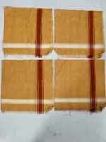 Handwoven Cotton Handkerchief Set – Tan Brown Stripe Design
