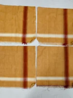 Handwoven Cotton Handkerchief Set – Tan Brown Stripe Design - Image 4