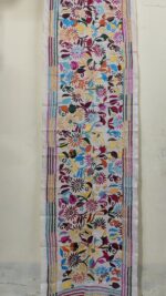 D Tussar Silk Kantha Stitch Stole with Vibrant Floral Embroidery