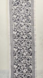 D Tussar Silk Off-White Kantha Stitch Stole – Handcrafted Ethnic Dupatta