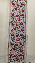 Premium Soft D Tussar Silk Stole – Elegant Multicolor Kantha Stitch Work - Image 3