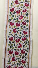 Premium Soft D Tussar Silk Stole – Elegant Multicolor Kantha Stitch Work - Image 4
