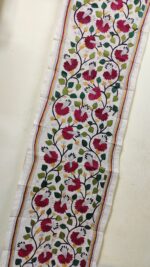 Premium Soft D Tussar Silk Stole – Elegant Multicolor Kantha Stitch Work - Image 5