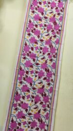 D Tussar Silk Kantha Stitch Stole – Designs of Vines, Leaves, and Flowers - Image 2