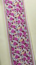D Tussar Silk Kantha Stitch Stole – Designs of Vines, Leaves, and Flowers - Image 3