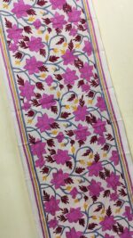 D Tussar Silk Kantha Stitch Stole – Designs of Vines, Leaves, and Flowers - Image 5