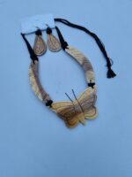 Wooden Necklace Set with Butterfly Design – Elegant Eco-Friendly Jewelry - Image 3
