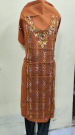 Cotton Kantha Kurti Material — Multicolor Embroidery