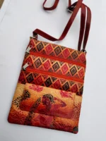 Handcrafted Pure Leather Shoulder Bag – Classical Indian Motif - Image 2