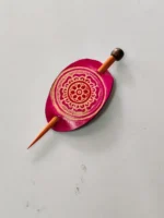 Handcrafted Leather Hair Pin – Mandala Design