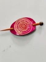 Handcrafted Leather Hair Pin – Mandala Design - Image 2
