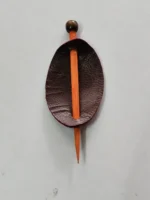 Handcrafted Leather Hair Pin – Mandala Design - Image 3