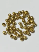 Large Hole 4mm Hollow Brass Beads – 8mm Round (Jewelry Components)