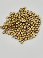 Golden Finish Cube Hollow Brass Beads –  Jewelry Making Beads - Image 2