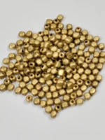 Golden Finish Cube Hollow Brass Beads –  Jewelry Making Beads - Image 3