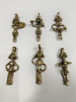 Handcrafted Dokra Brass Tribal Doll Pendant – Traditional Ethnic (6-Piece Set ) - Image 6