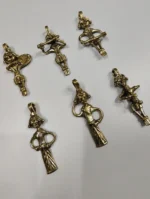 Handcrafted Dokra Brass Tribal Doll Pendant – Traditional Ethnic (6-Piece Set ) - Image 5