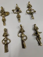 Handcrafted Dokra Brass Tribal Doll Pendant – Traditional Ethnic (6-Piece Set ) - Image 4