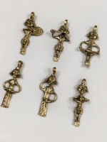Handcrafted Dokra Brass Tribal Doll Pendant – Traditional Ethnic (6-Piece Set ) - Image 2