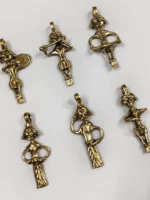 Handcrafted Dokra Brass Tribal Doll Pendant – Traditional Ethnic (6-Piece Set ) - Image 3