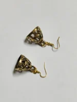 Handcrafted Dokra Brass Cone Lattice Earrings – Traditional Tribal Ethnic Jewelry - Image 2