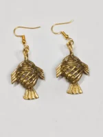 Handcrafted Dokra Brass Fish Motif Earrings – Traditional Tribal Ethnic Jewelry