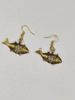 Handcrafted Dokra Brass Fish Motif Earrings – Traditional Tribal Ethnic Jewelry - Image 4