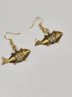Handcrafted Dokra Brass Fish Motif Earrings – Traditional Tribal Ethnic Jewelry