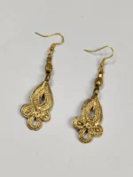 Handcrafted Dokra Brass Teardrop Filigree Earrings – Traditional Tribal Ethnic Jewelry - Image 4