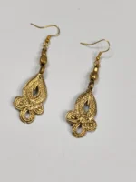 Handcrafted Dokra Brass Teardrop Filigree Earrings – Traditional Tribal Ethnic Jewelry - Image 5