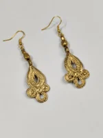 Handcrafted Dokra Brass Teardrop Filigree Earrings – Traditional Tribal Ethnic Jewelry - Image 6