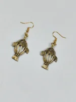 Handcrafted Dokra Brass Fish Motif Earrings – Traditional Tribal Ethnic Jewelry - Image 3