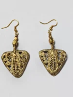Handcrafted Dokra Brass Filigree Earrings – Traditional Tribal Ethnic Jewelry