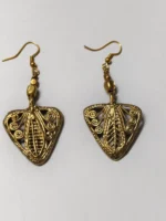 Handcrafted Dokra Brass Filigree Earrings – Traditional Tribal Ethnic Jewelry - Image 3